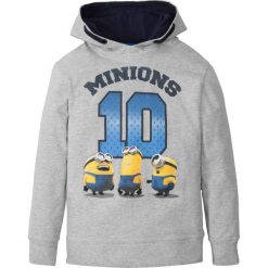 Bluza z kapturem "MINIONS" bonprix szary melanż. Szare bluzy męskie z kapturem marki bonprix, m, melanż. Za 44,99 zł.
