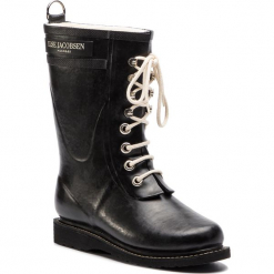 Kalosze ILSE JACOBSEN - RUB15 Black 01. Brązowe buty zimowe damskie marki Alma en Pena, z materiału, na obcasie. W wyprzedaży za 429,00 zł.