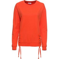 Bluza ze sznurowaniem, długi rękaw bonprix mandarynkowy. Brązowe bluzy rozpinane damskie bonprix, z długim rękawem, długie. Za 79,99 zł.