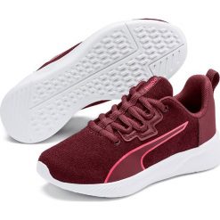 Buty "Tishatsu Runner Knit PS" w kolorze czerwonym do biegania. Czerwone buty dziewczęce sportowe Puma, bez wzorów, z materiału, na sznurówki. W wyprzedaży za 129,95 zł.
