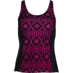 Top tankini bonprix różowo-czarny. Różowe stroje kąpielowe damskie bonprix, bez wzorów, bez kołnierzyka. Za 89,99 zł.