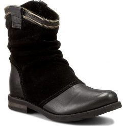 Botki EDEO - 3008-744/249 Czarny/Zamsz. Czarne botki damskie marki Edeo, ze skóry, na obcasie. W wyprzedaży za 259,00 zł.