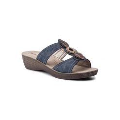 INBLU GLBJOO06 Granatowy. Niebieskie klapki damskie Inblu, bez wzorów, ze skóry ekologicznej, bez obcasa. Za 79,99 zł.