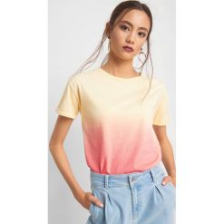 T-shirt ombre. Żółte koszulki damskie Orsay, na co dzień, s, bez wzorów, z bawełny, wakacyjne, bez kołnierzyka, z krótkim rękawem. Za 24,99 zł.