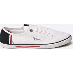 Pepe Jeans - Tenisówki. Białe trampki męskie marki Pepe Jeans, z jeansu, na sznurówki. W wyprzedaży za 179,90 zł.