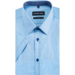 Koszula MICHELE slim KKNS000032. Niebieskie koszule męskie Giacomo Conti, m, bez wzorów, z bawełny, klasyczne, z klasycznym kołnierzykiem, z krótkim rękawem. Za 199,00 zł.