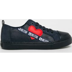 Big Star - Tenisówki. Niebieskie trampki i tenisówki damskie BIG STAR, bez wzorów, z gumy, na sznurówki. W wyprzedaży za 59,90 zł.