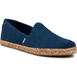Espadryle TOMS - Pismo 10015099 Majolica Blue Suede. Niebieskie espadryle damskie Toms, bez wzorów, ze skóry, bez obcasa. W wyprzedaży za 239,00 zł.