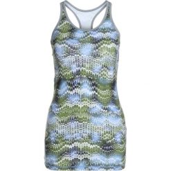 Topy sportowe damskie: Röhnisch LONG RACERBACK Top blue shell ocean rip