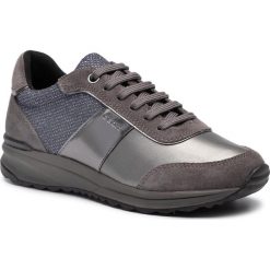 Sneakersy GEOX - D Airell A D942SA 022DV C9F1G Dk Grey/Gun. Szare półbuty damskie Geox, z zamszu. W wyprzedaży za 259,00 zł.