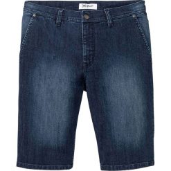 Wygodne bermudy dżinsowe ze stretchem Regular Fit bonprix ciemny denim. Niebieskie jeansy męskie bonprix, m, bez wzorów, z jeansu. Za 89,99 zł.
