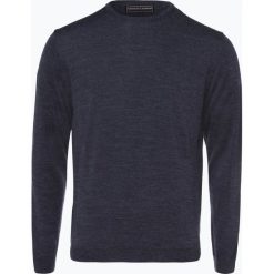 Finshley & Harding - Sweter męski z dodatkiem wełny merino, niebieski. Niebieskie swetry klasyczne męskie marki Finshley & Harding, m, z aplikacjami, z wełny. Za 59,95 zł.