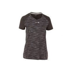 T-shirty damskie: T-shirt Soft 500 szaro-czarny