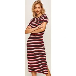Tommy Hilfiger - Sukienka. Sukienki damskie TOMMY HILFIGER, na co dzień, s, bez wzorów, z elastanu, casualowe, z okrągłym kołnierzem, z krótkim rękawem, krótkie, midi, proste. Za 449,90 zł.