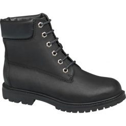 Trapery damskie Highland Creek czarne. Czarne botki damskie marki Highland Creek, na zimę, z materiału, klasyczne, na obcasie, na sznurówki. Za 139,90 zł.
