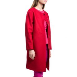 Płaszcz damski 84-9W-106-3. Czerwone płaszcze damskie marki Wittchen, uniwersalny, bez wzorów, z wełny, eleganckie. Za 399,00 zł.
