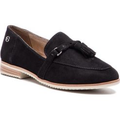 Lordsy TAMARIS - 1-24204-22 Black Suede 004. Czarne lordsy damskie marki Tamaris, z zamszu, na obcasie. Za 219,90 zł.