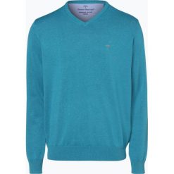 Fynch-Hatton - Sweter męski, niebieski. Niebieskie swetry męskie Fynch-Hatton, m, bez wzorów, z bawełny, bez kołnierzyka, bez kaptura. Za 119,95 zł.