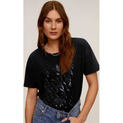 Mango - T-shirt Shine. Białe bluzki damskie Mango, s, z aplikacjami, z bawełny, casualowe, z okrągłym kołnierzem, z krótkim rękawem. Za 79,90 zł.