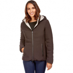Kurtka zimowa w kolorze brązowym. Brązowe kurtki damskie zimowe marki Snowie Collection, s, ze skóry. W wyprzedaży za 227,95 zł.
