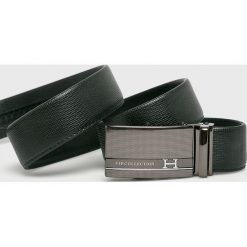 VIP COLLECTION - Pasek. Czarne paski męskie marki VIP COLLECTION, w paski, ze skóry. W wyprzedaży za 89,90 zł.