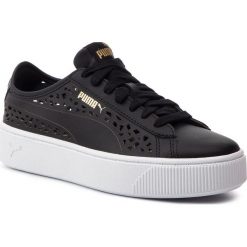 Sneakersy PUMA - Vikky Stacked Laser Cut 369378 01 Puma Black/Puma Black. Czarne półbuty damskie Puma, ze skóry. Za 299,99 zł.