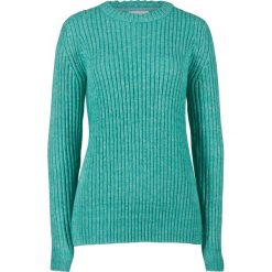 Sweter z okrągłym dekoltem bonprix szmaragdowy. Zielone swetry damskie bonprix, bez wzorów, bez rękawów, bez kaptura. Za 54,99 zł.
