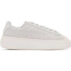 Trampki na platformie Ps Suede Platform Glam. Szare buty dziewczęce sportowe Puma, ze skóry. Za 377,96 zł.