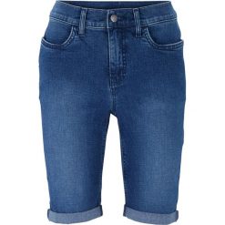 Bermudy dżinsowe ze stretchem bonprix niebieski. Niebieskie jeansy damskie bonprix. Za 79,99 zł.