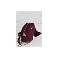 Zamszowa Felicity Violet. Fioletowe torebki klasyczne damskie marki Fabiola, w paski, ze skóry, eleganckie, na ramię, zamszowe, bez dodatków. Za 120,00 zł.