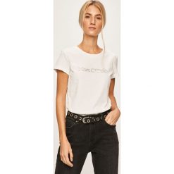 Marc O'Polo - T-shirt. Niebieskie bluzki damskie Marc O'Polo, s, z nadrukiem, z bawełny, z okrągłym kołnierzem. W wyprzedaży za 79,90 zł.