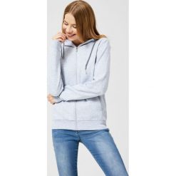 Bluza z kapturem. Szare bluzy damskie Moodo, m, bez wzorów, z bawełny, z długim rękawem, długie, z kapturem. Za 69,99 zł.