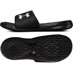 Under Armour czarne Klapki Ua M Playmaker Fix Sl M 3000061-001. Czarne klapki męskie Under Armour, w paski, z materiału. W wyprzedaży za 179,00 zł.