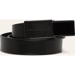 Armani Exchange - Pasek skórzany. Czarne paski męskie Armani Exchange, w paski, ze skóry. Za 379,90 zł.
