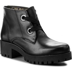 Botki TAMARIS - 1-25223-39 Black 001. Czarne buty zimowe damskie Tamaris, z materiału, na obcasie. W wyprzedaży za 189,00 zł.