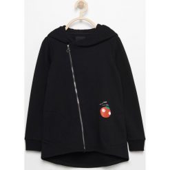 Bluzy dziewczęce: Bluza z asymetrycznym zamkiem – Czarny