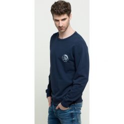 Diesel - Bluza. Niebieskie bluzy męskie Diesel, m, bez wzorów, z bawełny, z okrągłym kołnierzem, bez rękawów, bez kaptura. W wyprzedaży za 269,90 zł.