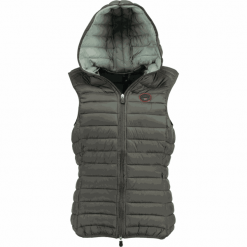 Geographical Norway kamizelka damska Vafne M khaki. Brązowe kurtki damskie Geographical Norway, m, bez wzorów, z kapturem. Za 229,00 zł.