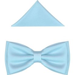 Błękitna mucha szeroka B49. Niebieskie muszki męskie Modini Moda Męska, na co dzień, bez wzorów, z tkaniny, eleganckie. W wyprzedaży za 45,00 zł.