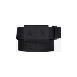 Armani Exchange Pasek Czarny. Czarne paski męskie Armani Exchange, w paski, ze skóry. Za 312,95 zł.