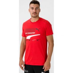 Puma Club Koszulka Czerwony. Czerwone podkoszulki męskie Puma, s, z nadrukiem, z bawełny, z krótkim rękawem. Za 128,95 zł.