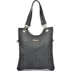 Mangotti torebka SS19 MG 877 czarna. Czarne torebki klasyczne damskie Mangotti, w paski, ze skóry, eleganckie, na ramię, bez dodatków. Za 659,00 zł.