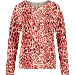 Sweter w kolorze czarno-biało-czerwonym. Czerwone swetry damskie Gerry Weber, bez wzorów, z bawełny, bez rękawów, bez kaptura. W wyprzedaży za 149,95 zł.