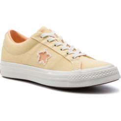 Tenisówki CONVERSE - One Star Ox 164358C Butter Yellow/Melon Baller. Żółte półbuty damskie Converse, bez wzorów, z gumy, bez zapięcia. W wyprzedaży za 219,00 zł.