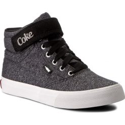 Sneakersy COCA-COLA - Mika Soft CCA1120 Preto. Szare półbuty damskie marki Coca-Cola, na co dzień, bez wzorów, z tworzywa sztucznego, bez obcasa, na płaskiej podeszwie, bez zapięcia. W wyprzedaży za 199,00 zł.