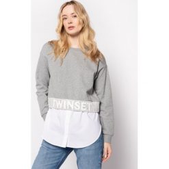 Bluza TwinSet 201TP245A. Szare bluzy damskie Twinset, bez wzorów, z bawełny, bez rękawów, bez kaptura. Za 629,00 zł.