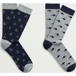 Mango Man - Skarpety PESCA (2-pack). Niebieskie skarpetki męskie Mango Man, bez wzorów, z elastanu. Za 49,90 zł.