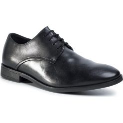 Półbuty CLARKS - Stanford Walk 261478937 Black Leather. Czarne buty wizytowe męskie Clarks, bez wzorów, ze skóry, klasyczne, bez zapięcia. Za 429,00 zł.