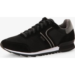 BOSS Athleisure - Tenisówki męskie z dodatkiem skóry – Parkour_Runn_nymx2, czarny. Czarne trampki męskie BOSS Athleisure, bez wzorów, ze skóry, bez zapięcia. Za 749,95 zł.