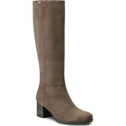 Kozaki LASOCKI - CARO-03 Beżowy. Brązowe kozaki damskie na obcasie marki Lasocki, ze skóry. W wyprzedaży za 230,99 zł.